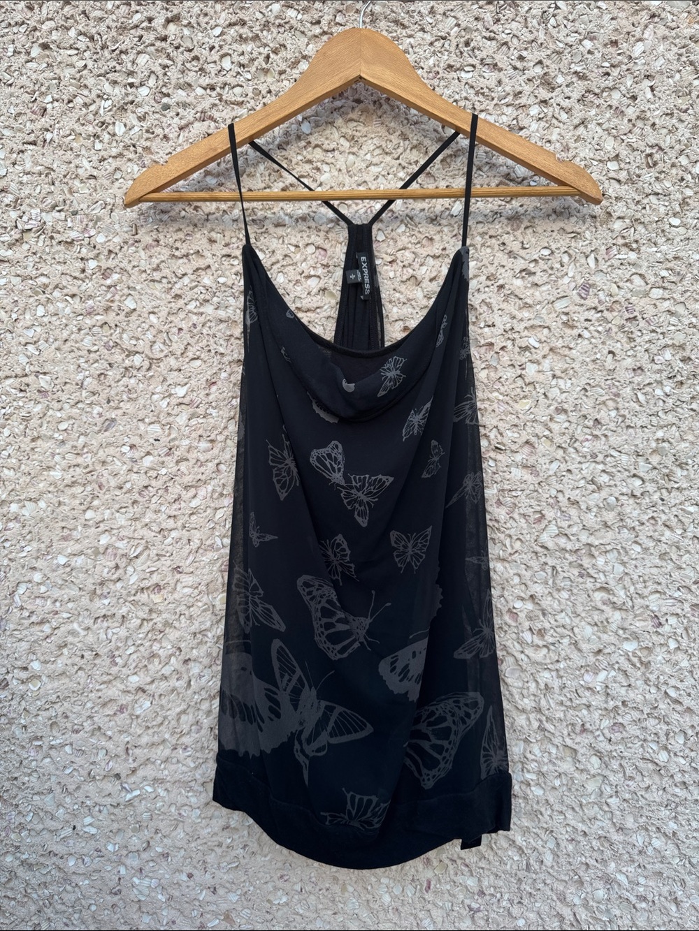 Butterfly Print Overlay Tank Top by Express